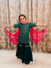 Emerald Bloom Sharara Set - Puddle Fashion