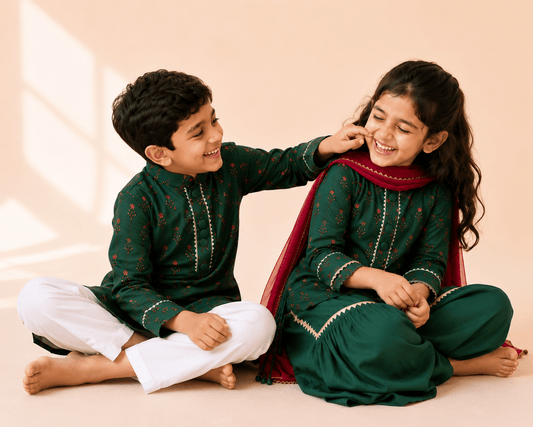 Emerald Green Sibling Set - Puddle Fashion