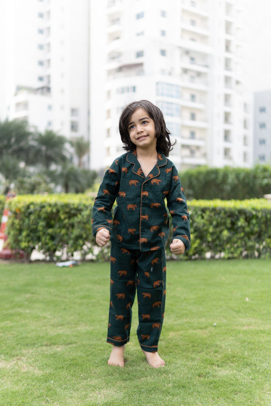 Forest Bear Unisex Pajama Set - Puddle Fashion