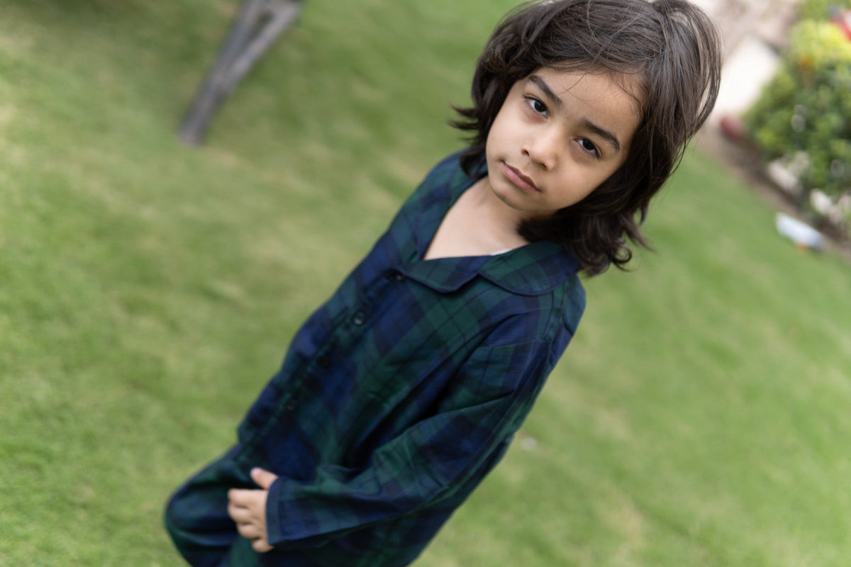 Forest Plaid Unisex Winter Pajama Set - Puddle Fashion