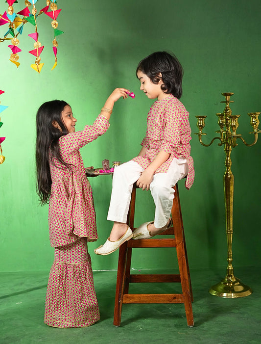Jaal Print Sibling Sets - Puddle Fashion