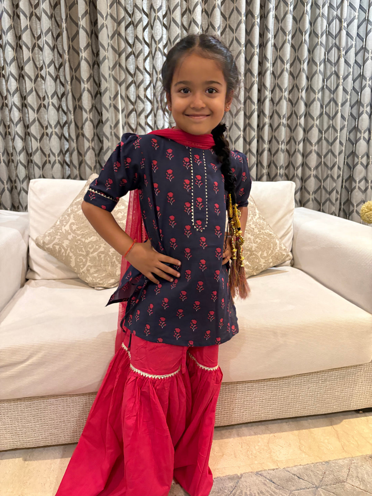 Midnight Bloom Gharara Set - Puddle Fashion