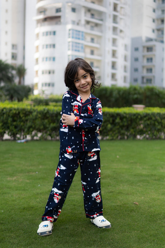 Midnight Santa Unisex Christmas Pajama Set - Puddle Fashion