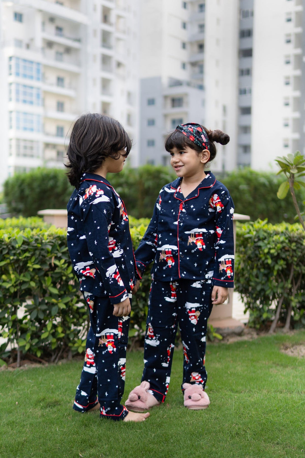 Midnight Santa Unisex Christmas Pajama Set - Puddle Fashion