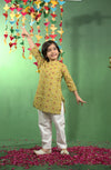 Mustard Floral Cotton Sibling Sets - Puddle Fashion