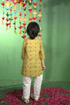 Mustard Floral Cotton Sibling Sets - Puddle Fashion