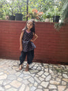 Noir Blossom Tulip Dhoti Set - Puddle Fashion