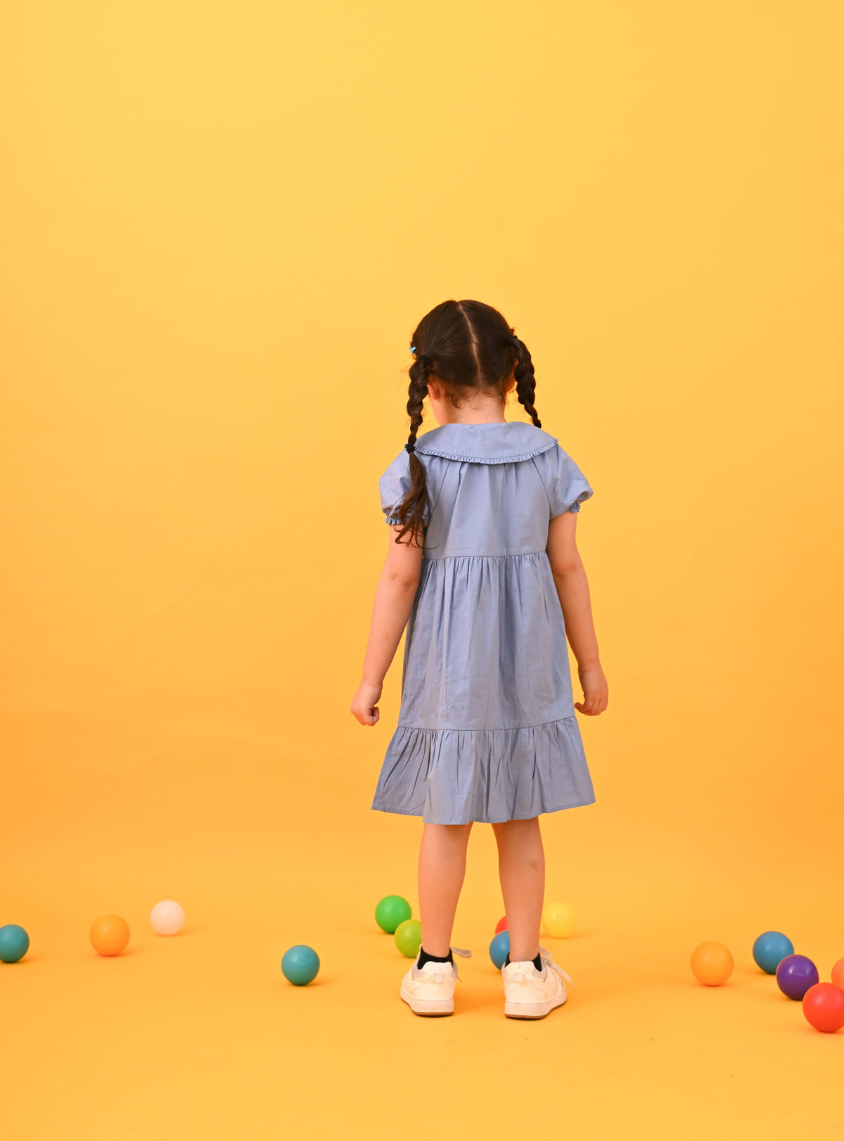 Peter Pan Solid Dress - Puddle Fashion