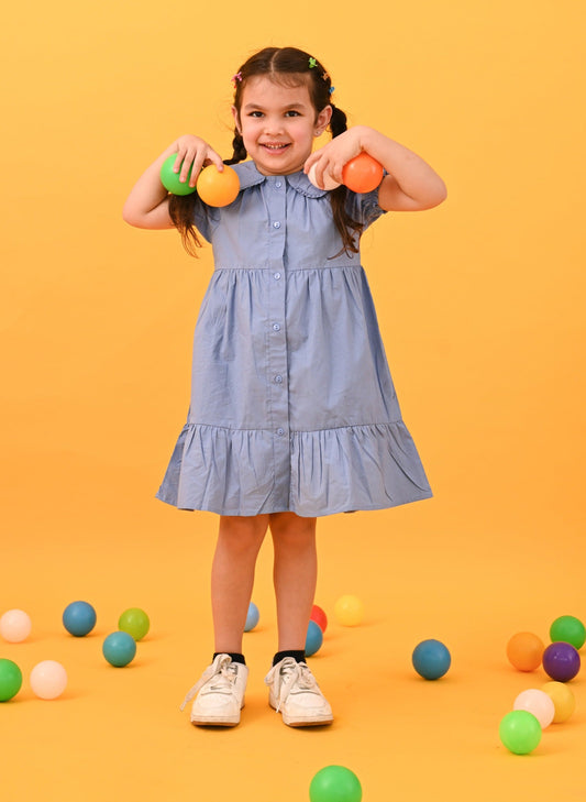 Peter Pan Solid Dress - Puddle Fashion