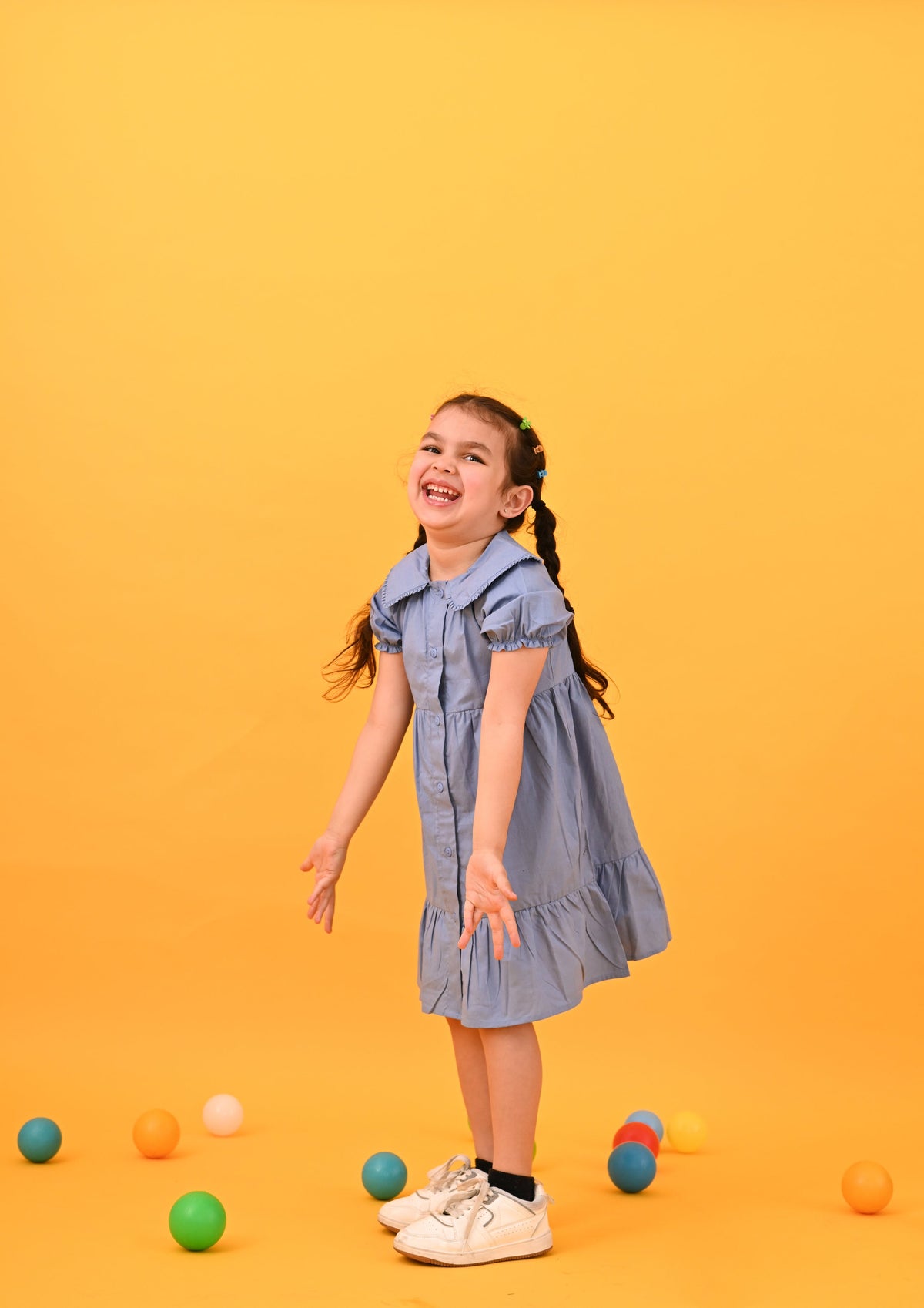 Peter Pan Solid Dress - Puddle Fashion