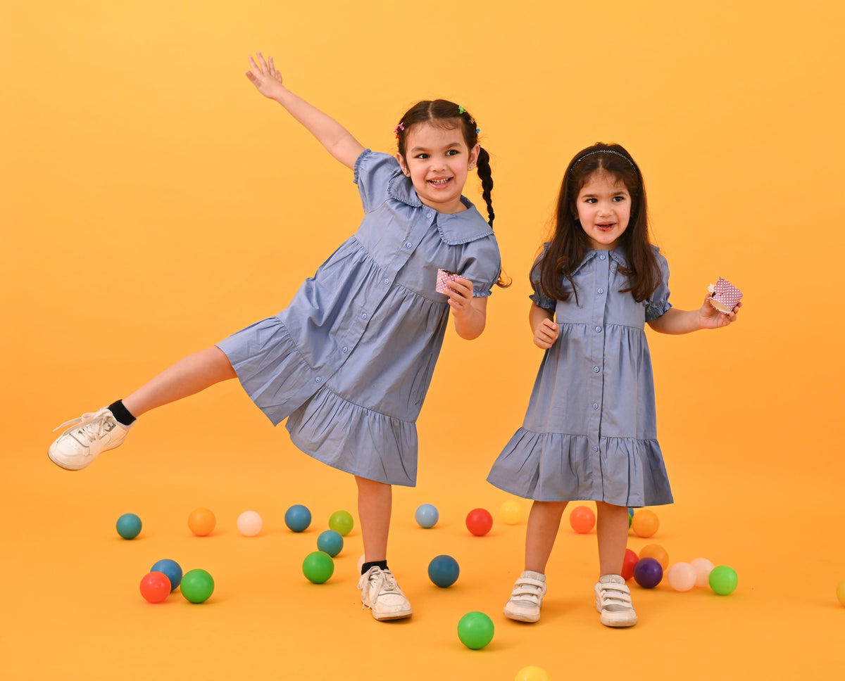 Peter Pan Solid Dress - Puddle Fashion