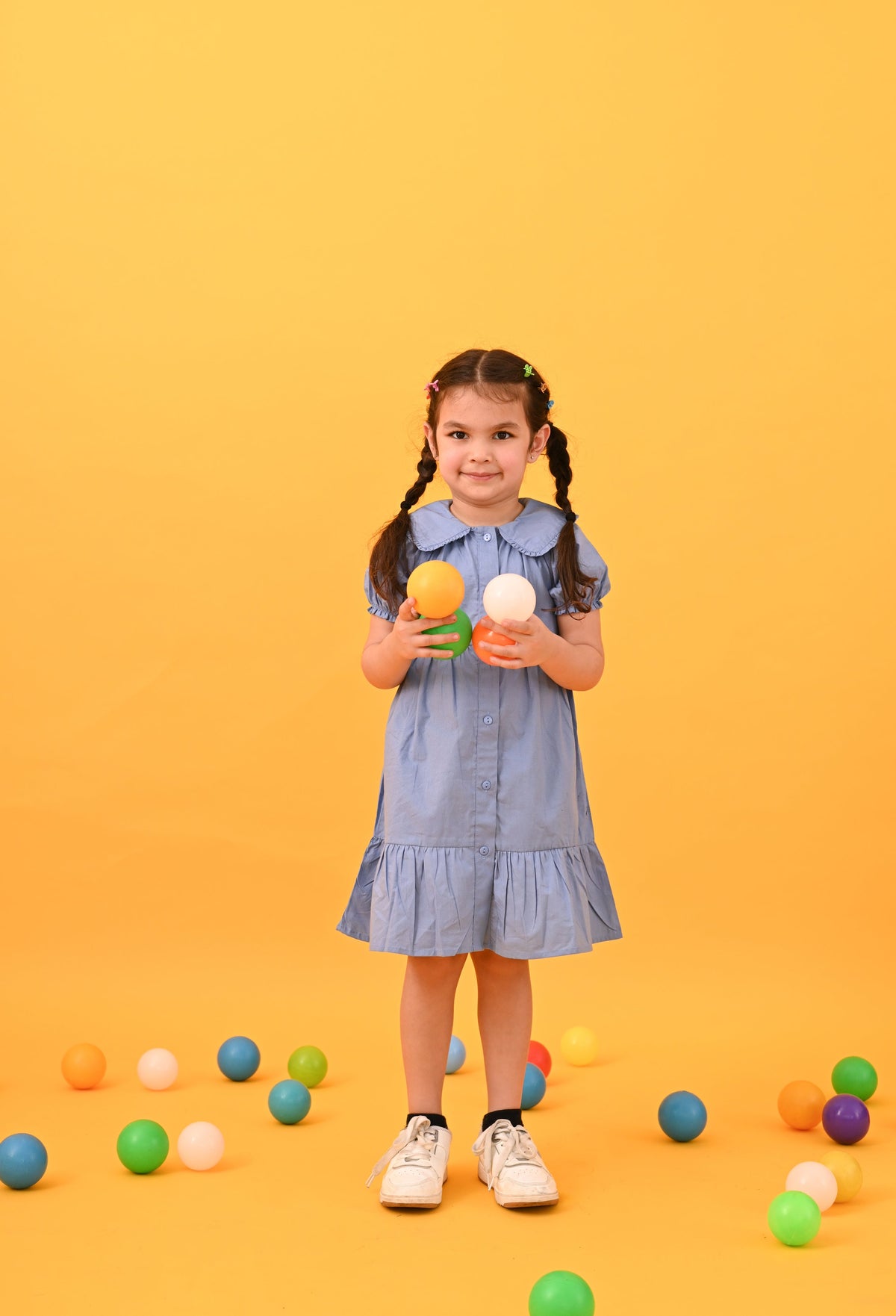Peter Pan Solid Dress - Puddle Fashion