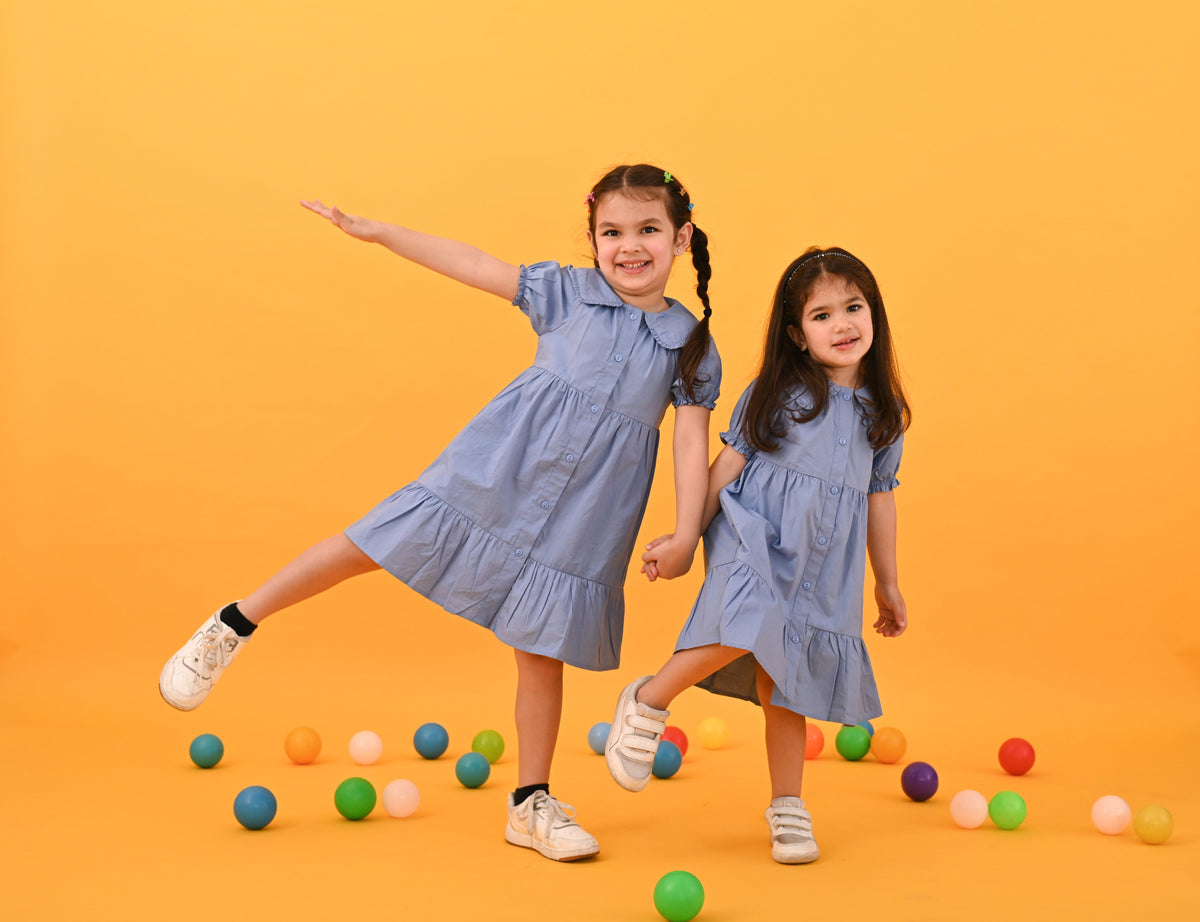 Peter Pan Solid Dress - Puddle Fashion