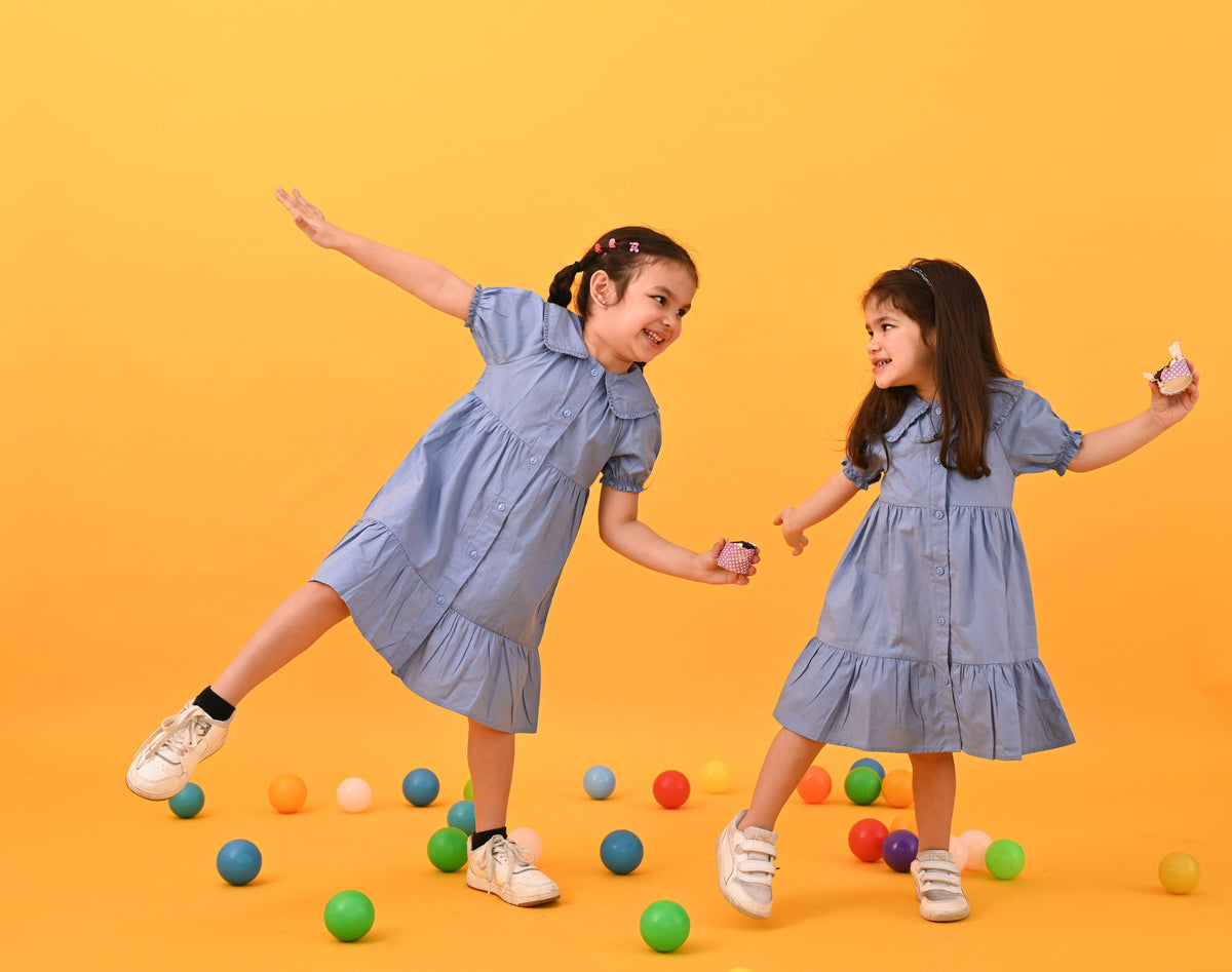 Peter Pan Solid Dress - Puddle Fashion