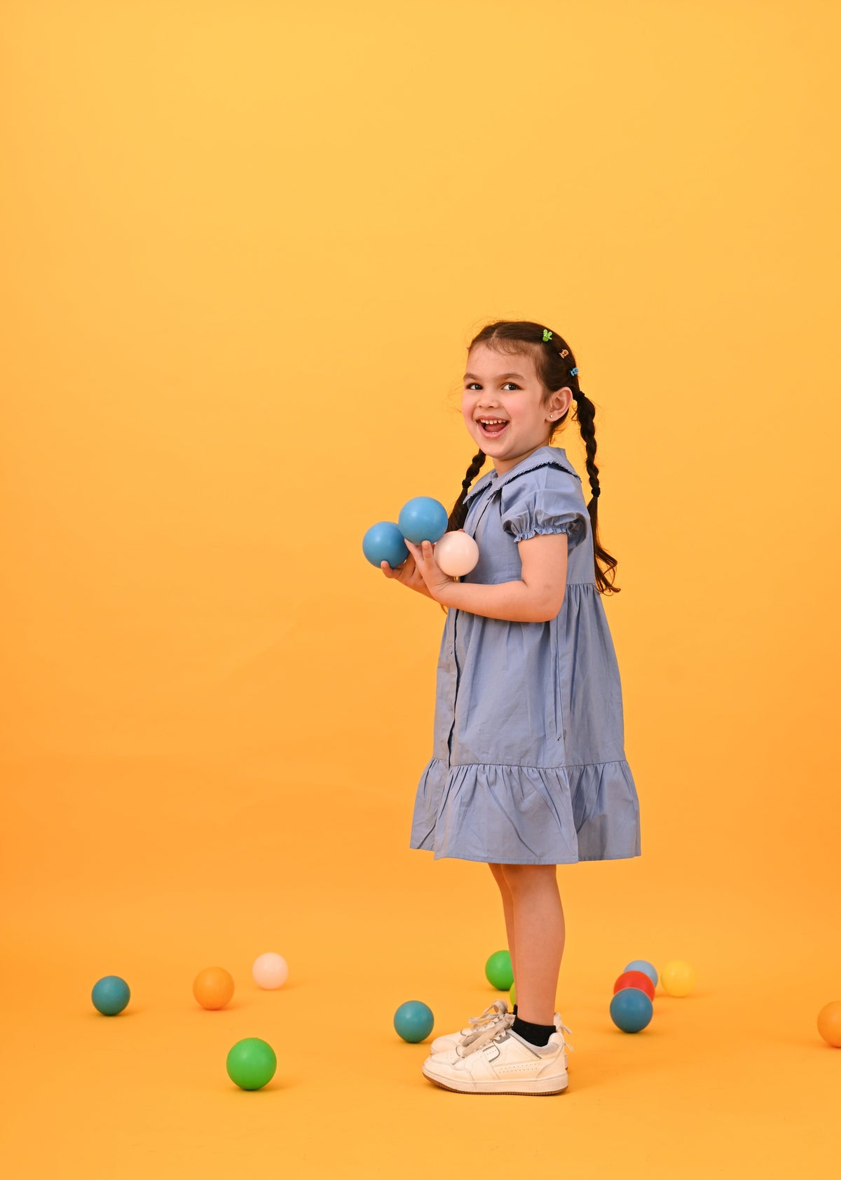 Peter Pan Solid Dress - Puddle Fashion