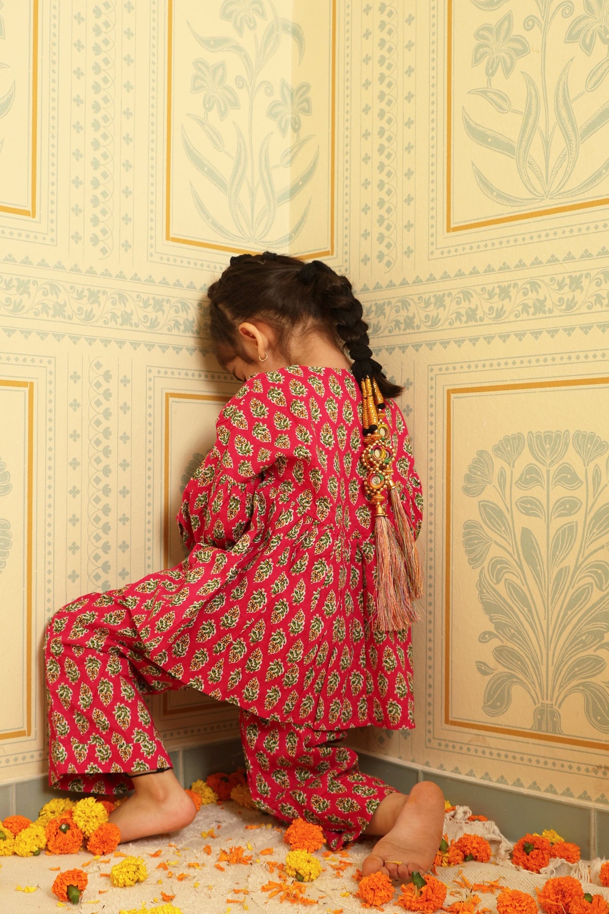 Pink Jaipuri Co-ord Set - Puddle Fashion
