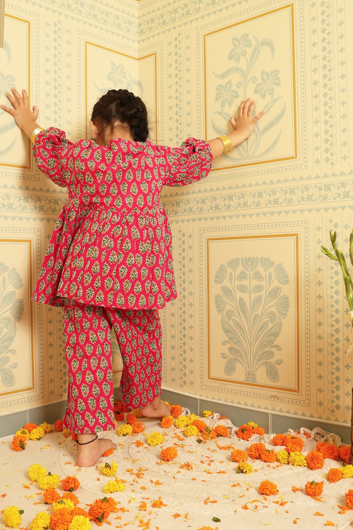 Pink Jaipuri Co-ord Set - Puddle Fashion
