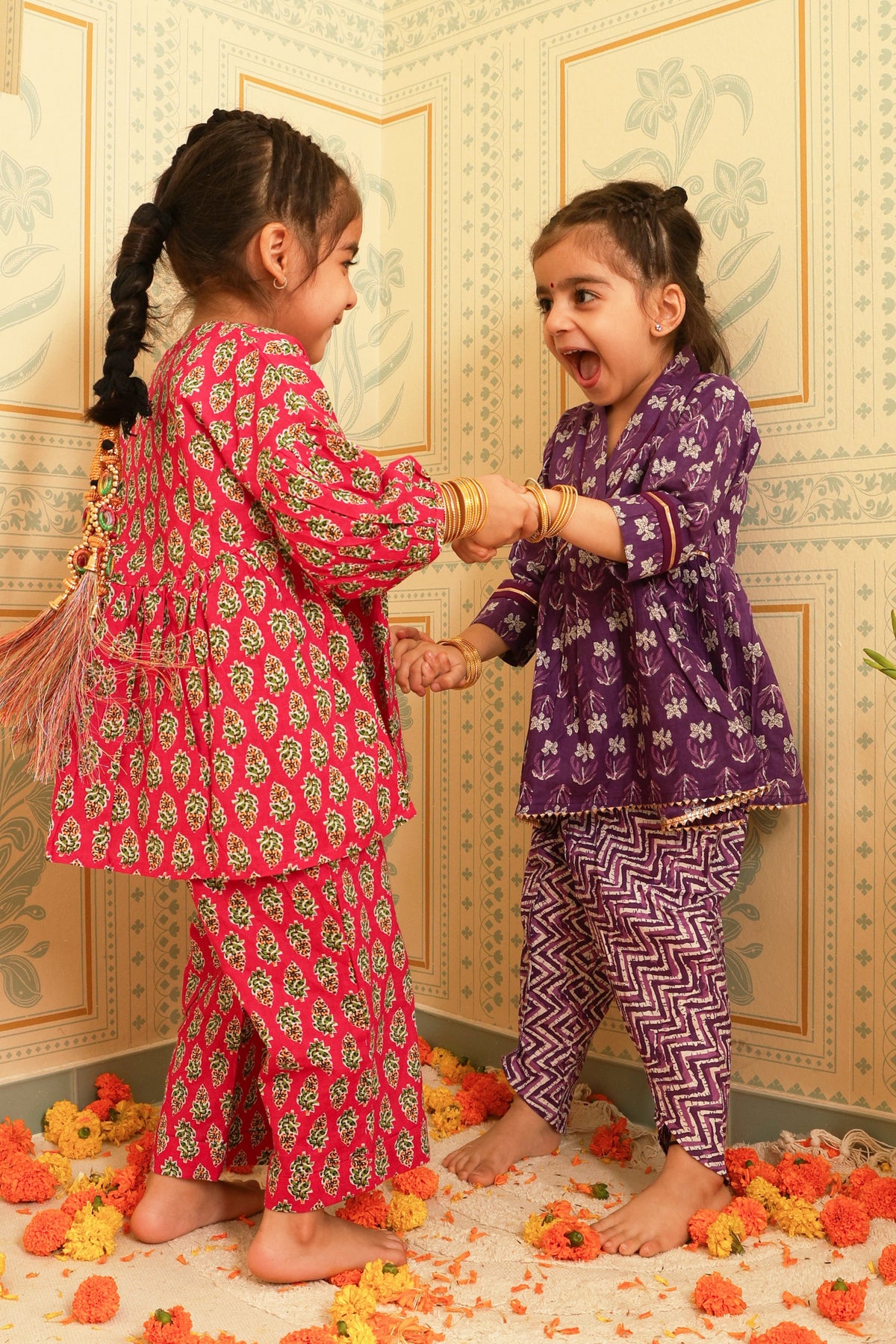 Pink Jaipuri Co-ord Set - Puddle Fashion