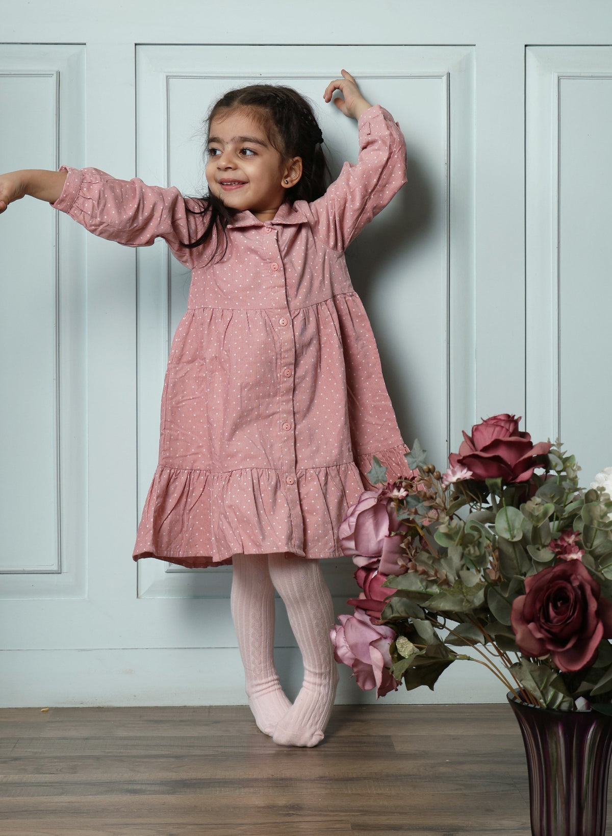 Pink Polka Dot Dress - Puddle Fashion