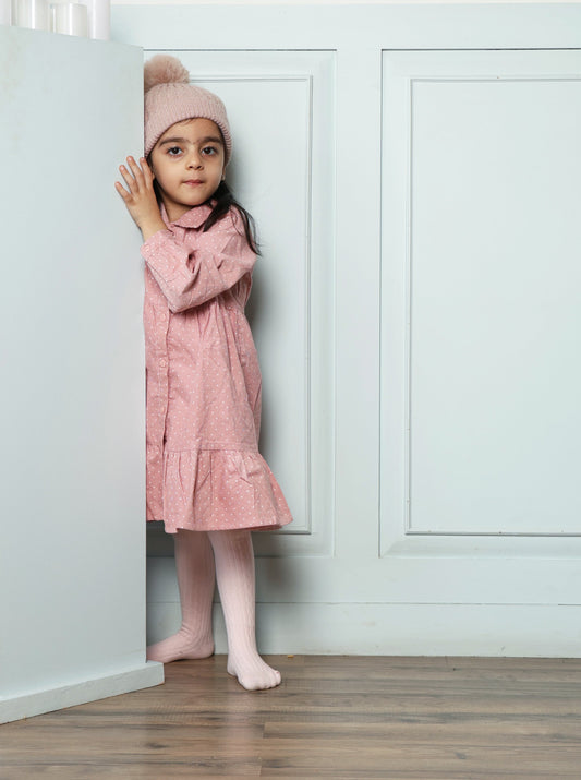 Pink Polka Dot Dress - Puddle Fashion