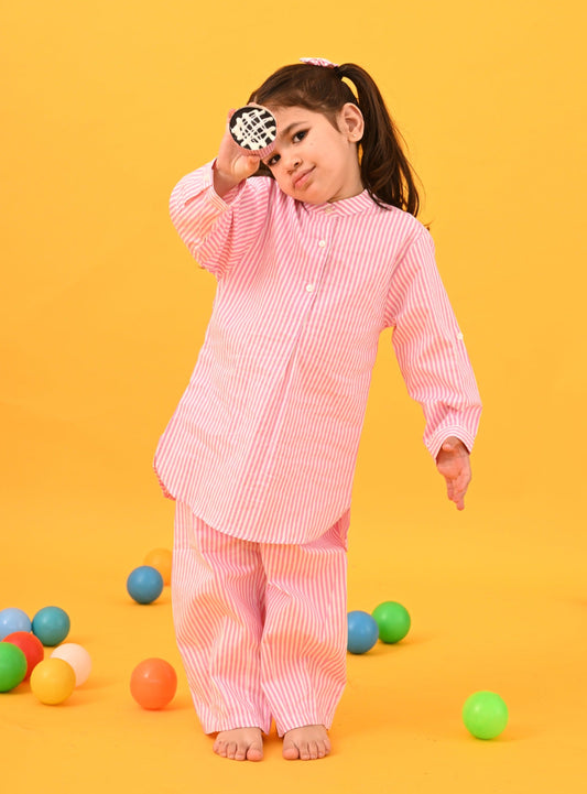 Pink Stripes Co-ord Set - Puddle Fashion