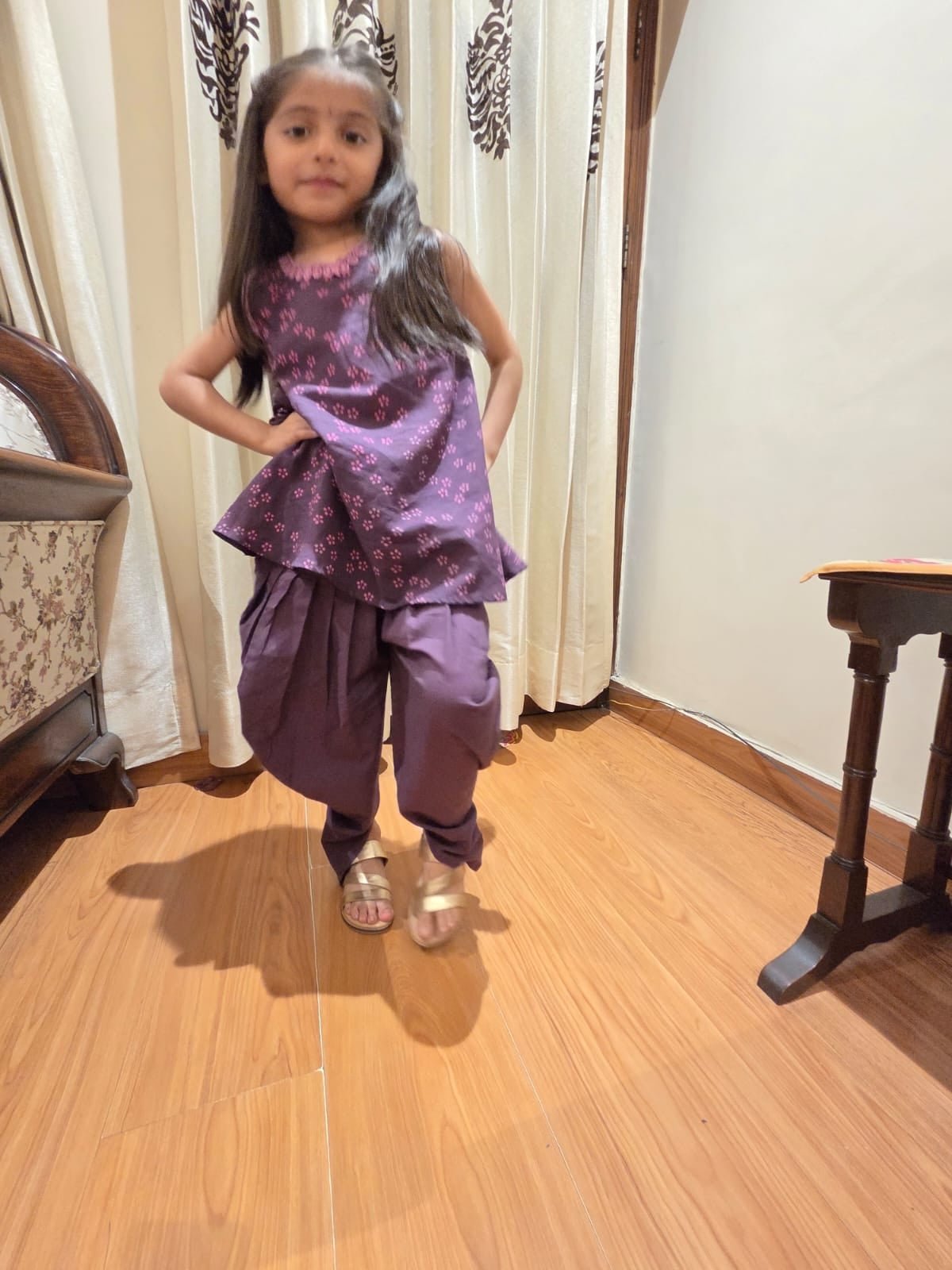 Royal Plum Tulip Dhoti Set - Puddle Fashion