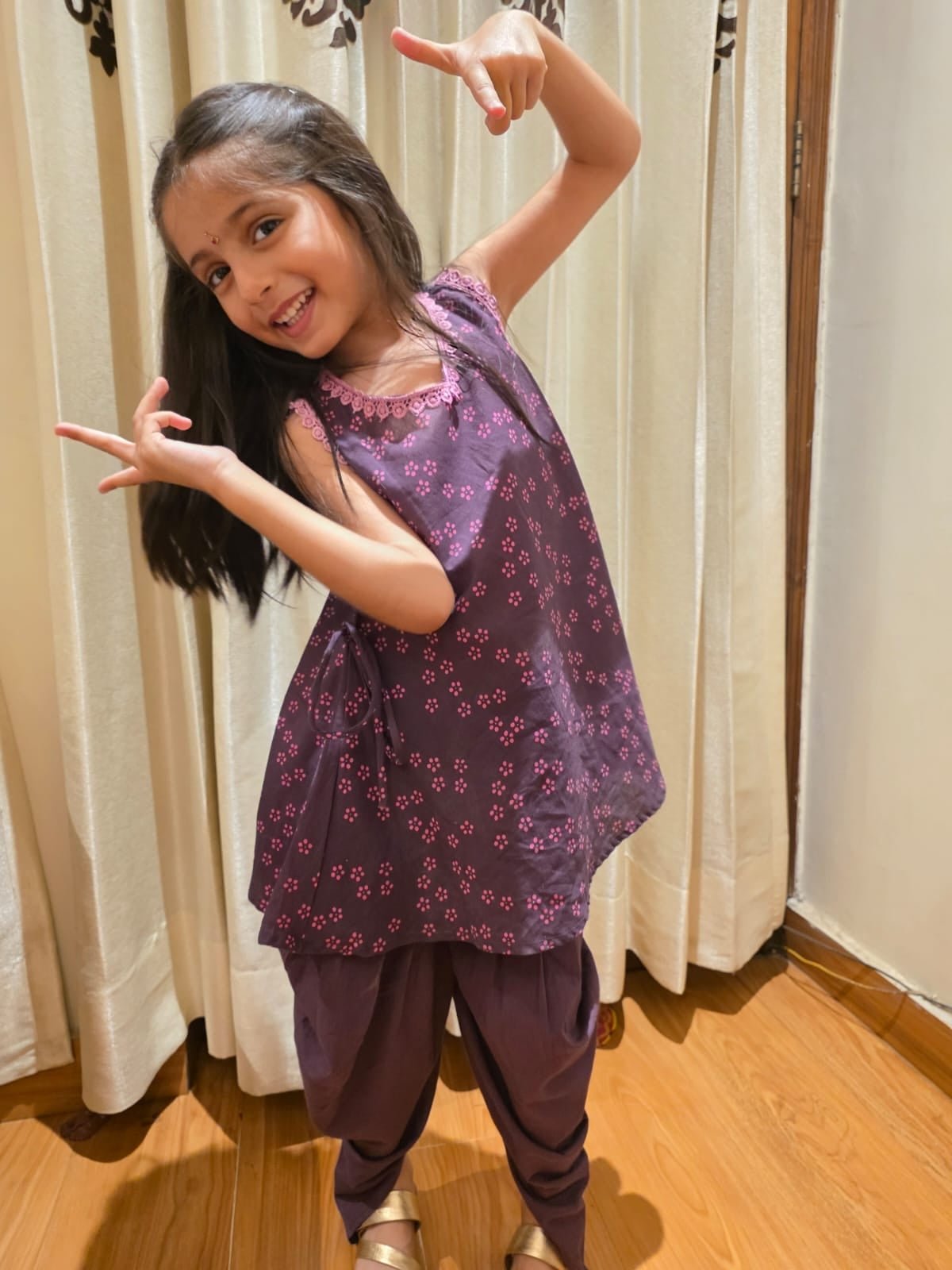 Royal Plum Tulip Dhoti Set - Puddle Fashion