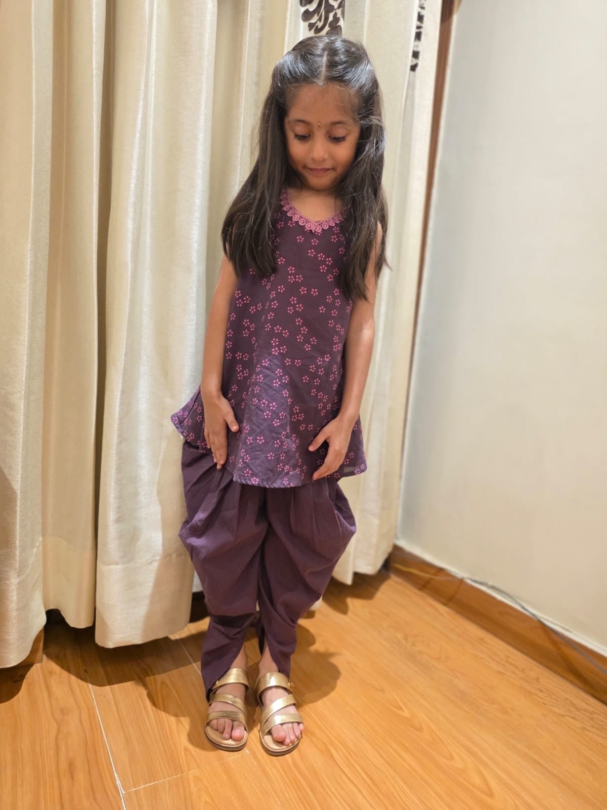 Royal Plum Tulip Dhoti Set - Puddle Fashion