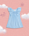 Ruffled blue dress - Puddle Fashion