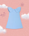 Ruffled blue dress - Puddle Fashion