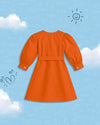 Solid Orange Dress - Puddle Fashion
