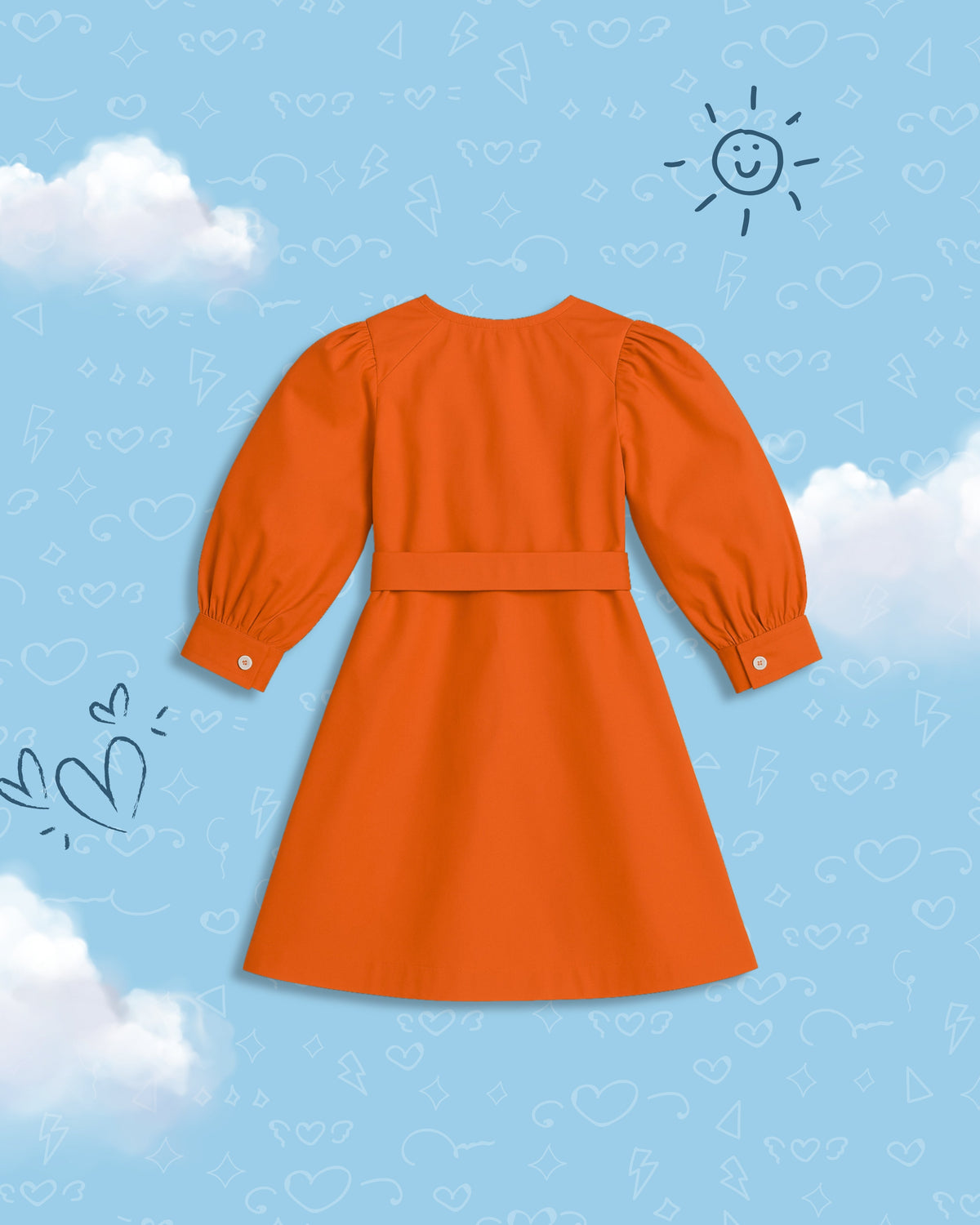 Solid Orange Dress - Puddle Fashion