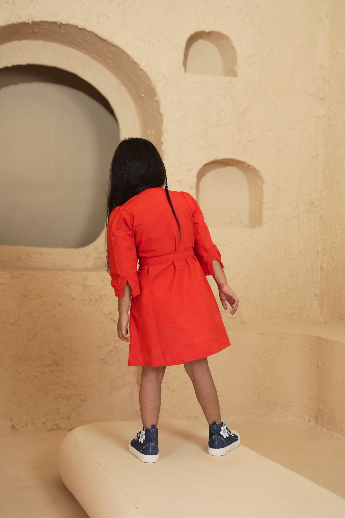 Solid Orange Dress - Puddle Fashion