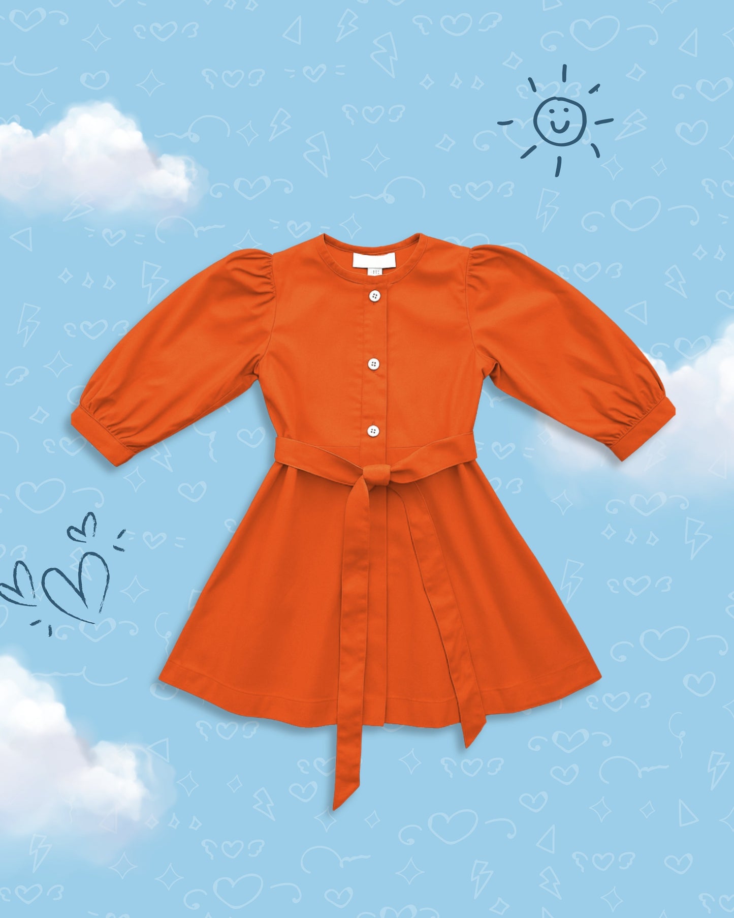 Solid Orange Dress - Puddle Fashion