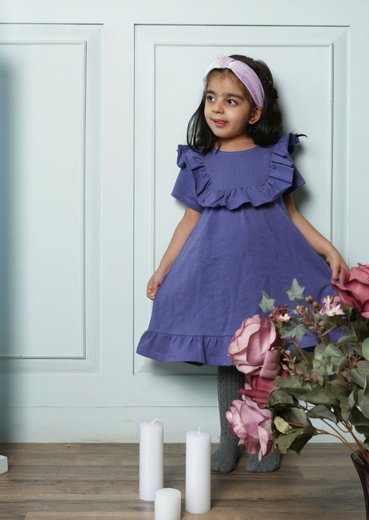 Solid Purple Dress - Puddle Fashion