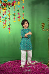 Teal Green Cotton Sibling Sets - Puddle Fashion