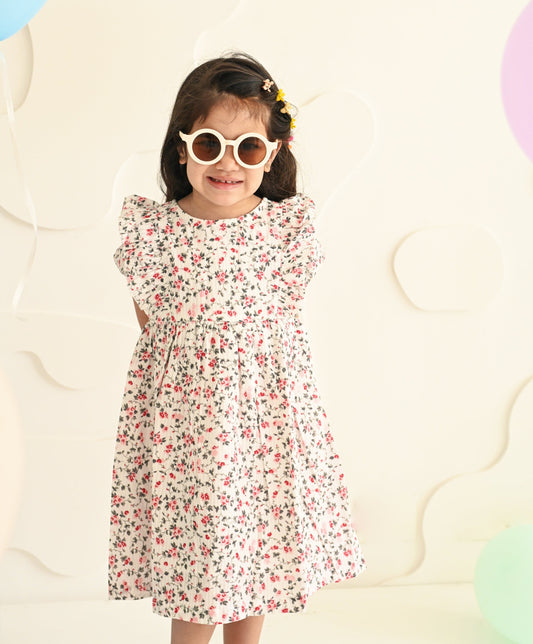 White Floral Dress - Puddle Fashion
