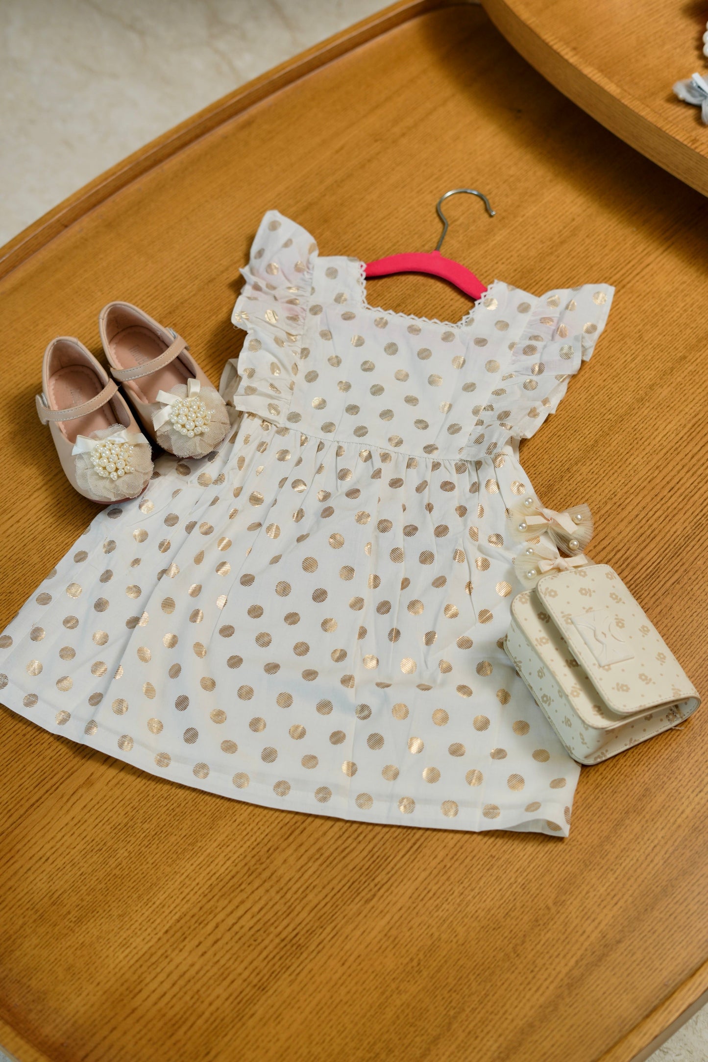 White Polka Dot Dress - Puddle Fashion