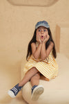 Yellow and White Stripe Dress - Puddle Fashion