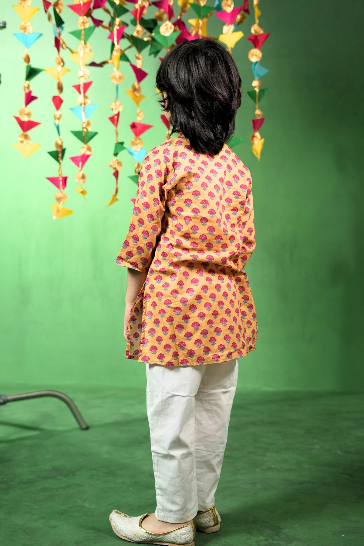 Yellow Floral Kurta Set - Puddle Fashion